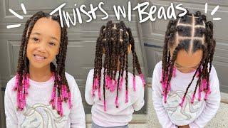 Easy Twists w/Beads! Styling Ziya's Curly Hair