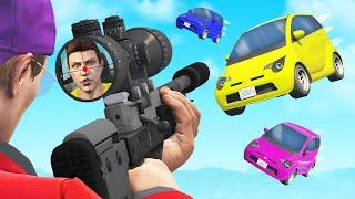 Snipers vs Jumping Cars in GTA 5!