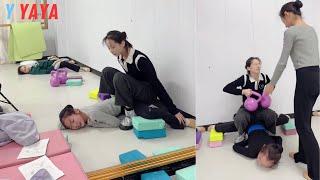 Flexibility exercises in dance class: It’s already painful and the teacher is adding weight.