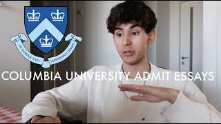 COLUMBIA UNIVERSITY ADMIT ESSAYS (undergrad admissions)