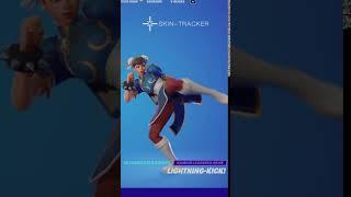 Chun-Li Skin doing Built-In "Lightning Kick" Emote in Fortnite (New Street Fighter Hunter)