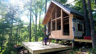 Cabin Deck in 100 Degrees - Offgrid Mountain Cabin Build Ep.49