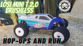 Losi 1/18 Mini-T 2.0 Brushless Edition.  We hop it up and take it for a spin!