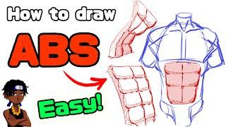 HOW TO DRAW ABS (EASY)