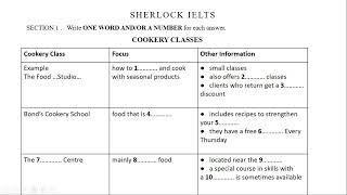 Cambridge IELTS 13 test 1 # cookery classes