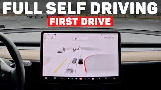 First Drive Using Tesla Full Self Driving Beta (Tesla FSD Beta)