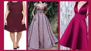 Flower De Fashion Elegant Amaranth Colour Dresses for Young Ladies