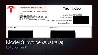 Tesla Model 3 Invoice Breakdown & Analysis Australia | Ludicrous Feed | Tesla Tom