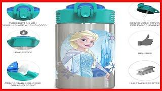 Zak Designs Frozen 15.5oz Stainless Steel Kids Water Bottle with Flip-up Straw Spout