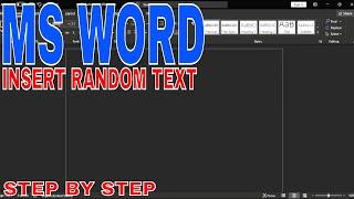  How To Insert Random Text In Microsoft Word 