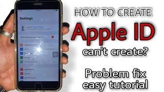 HOW TO CREATE APPLE ID | CAN'T CREATE? PROBLEM FIX