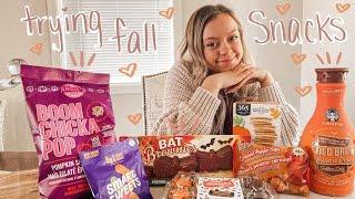 TRYING FALL FLAVOURED SNACKS | *mukbang* SO GOOD!! 