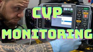 How to perform CVP monitoring, Zero it, Square Fast Flush Test to check Transducer system damping?