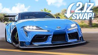 Forza Horizon 5 - 2JZ Widebody Toyota Supra Customization! (FH5 Gameplay)