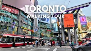 Toronto Walking Tour Downtown Evening | 4K Front St & Yonge St