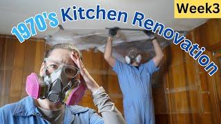 Week 3: Renovating our original 1970s Kitchen! | Discovering BLACK MOLD and KITCHEN LEAK during demo