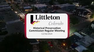 Historical Preservation Board - Regular Meeting - 12/16/2024