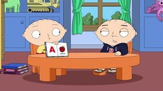 Family Guy - Boston Stewie practicing a-b-c books