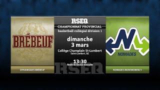 RSEQ D1 Basketball Masculin  Bronze: Montmorency v Jean-de-Brébeuf [2024-03-03]