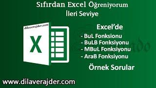 Excel Eğitim Dersleri 114 - Örnekleriyle Bul Fonksiyonu ve MBUL Fonksiyonu