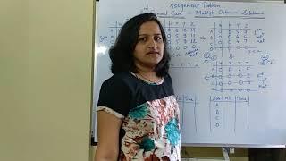 Assignment problem - 2nd Special case - Multiple Optimum Solutions