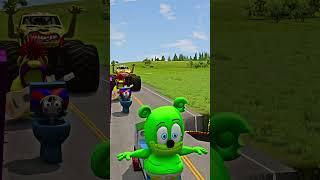 Barbie & Skibidi Toilets & Freddy Fazbear & Bollard Spikes And Pac Man Pixel  - BeamNG.drive