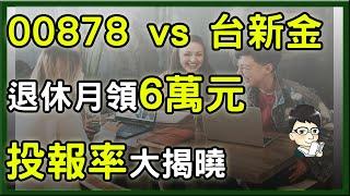 00878 vs金融股-台新金 打造退休月領6萬元，金融股沒落伍，這一檔投報率意外出色