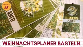 Weihnachtsplaner basteln Stampin'Up! Anleitung DIY Tutorial Christmas Journal Grün-goldene Weihnacht