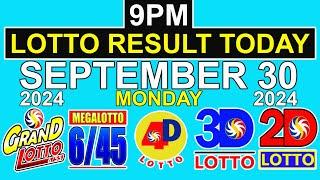 9pm Lotto Result Today September 30 2024 (Monday)