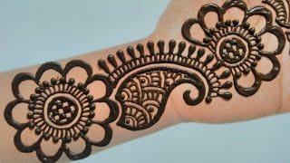 Easy Front hand flower henna design for beginners