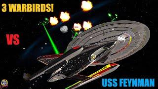 USS Feynman VS 3 Romulan D'deridex Warbirds/World Razer - Star Trek Starship Battles