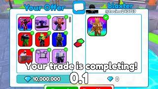 OMG!!  I TRADE ALL MY INVENTORY ON UPGRADEDED TITAN CLOCKMAN  | Toilet Tower Defense