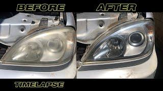 Time-lapse Headlight Restoration Mercedes ML