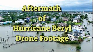 Aftermath of Hurricane Beryl Clear Lakes Shores South of Houston Drone Footage