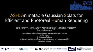 ASH: Animatable Gaussian Splats for Efficient and Photoreal Human Rendering (CVPR 2024)