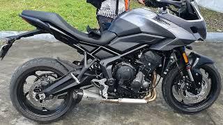 Triumph Tiger Sport 660 2022 with Akrapovic HP 61mm cat delete sound check