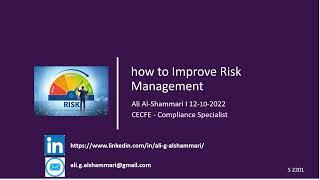 how to Improve Risk Management by Ali AlShammari