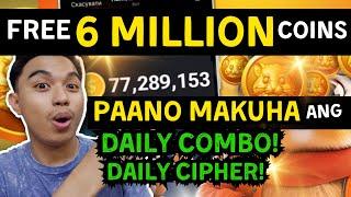 HAMSTER KOMBAT - FREE 6 MILLION COINS! HOW TO UNLOCK DAILY COMBO AND DAILY CIPHER IN HAMSTER KOMBAT?