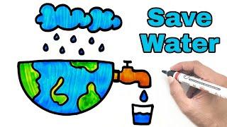 Save Water Drawing Easy | Save Water Poster Drawing | YoKidz Channel | YoKidz Drawing