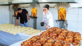 5 kinds of decorated bread with sesame l Street food in Uzbekistan