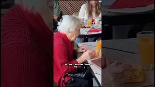 Unknown people celebrate grandma's birthday