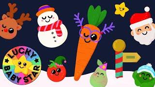 Dancing Fruits & Veggies Go To The North Pole!  Christmas Baby Sensory Fruit Video Fun 