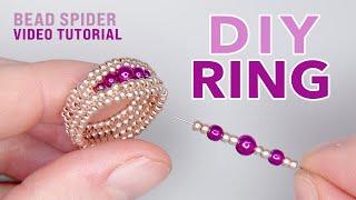 How to make a beaded ring tutorial - seamless herringbone stitch