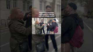 Palestinian Christian Confronts Zionist Activist in London