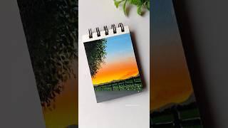 Painting beautiful sunset hues with me #artist #shortvideo #sunset #painting #youtubeshorts