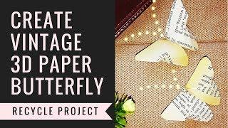 How to make Origami Butterfly | Recycled Book Pages | DIY Book Page Craft