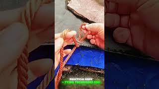 Practical rope - tying techniques for the eyelets of a tent