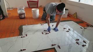 How to install large format tile with tile leveling system