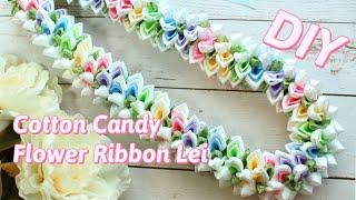 HowTo Make This Beautiful Cotton Candy Plumeria Flower Ribbon Lei