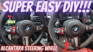 BMW alcantara steering wheel cover, SUPER EASY DIY!!!